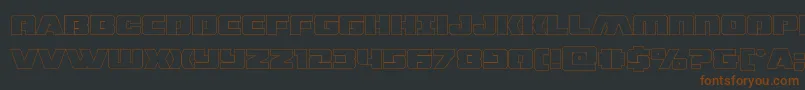 dronetrackerthinout Font – Brown Fonts on Black Background