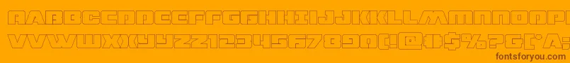 dronetrackerthinout Font – Brown Fonts on Orange Background