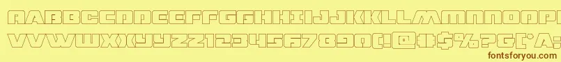 dronetrackerthinout Font – Brown Fonts on Yellow Background