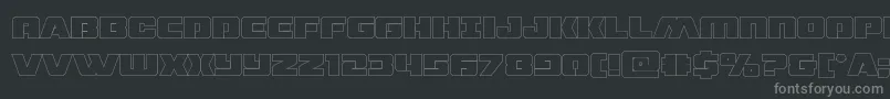 dronetrackerthinout Font – Gray Fonts on Black Background