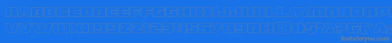 dronetrackerthinout Font – Gray Fonts on Blue Background