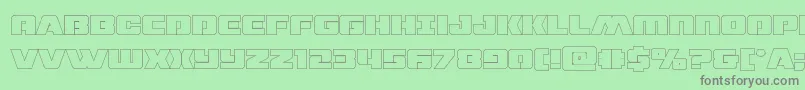 dronetrackerthinout Font – Gray Fonts on Green Background
