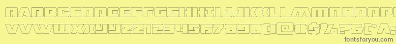 dronetrackerthinout Font – Gray Fonts on Yellow Background