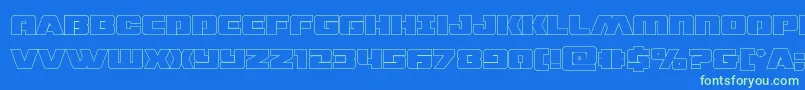dronetrackerthinout Font – Green Fonts on Blue Background