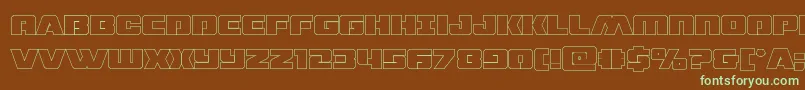 dronetrackerthinout Font – Green Fonts on Brown Background