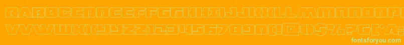dronetrackerthinout Font – Green Fonts on Orange Background