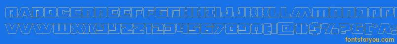 dronetrackerthinout Font – Orange Fonts on Blue Background