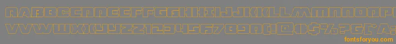 dronetrackerthinout Font – Orange Fonts on Gray Background