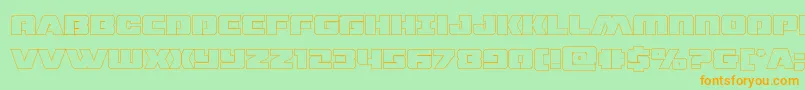 dronetrackerthinout Font – Orange Fonts on Green Background