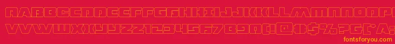 Fonte dronetrackerthinout – fontes laranjas em um fundo vermelho