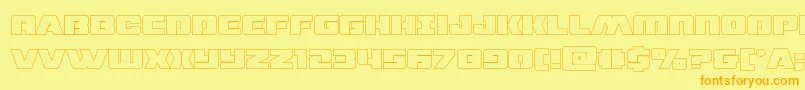 dronetrackerthinout Font – Orange Fonts on Yellow Background