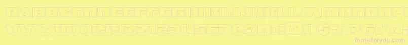 dronetrackerthinout Font – Pink Fonts on Yellow Background