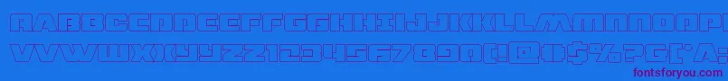 dronetrackerthinout Font – Purple Fonts on Blue Background