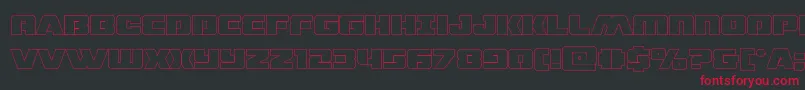 dronetrackerthinout Font – Red Fonts on Black Background