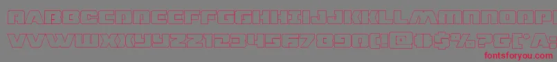 Шрифт dronetrackerthinout – красные шрифты на сером фоне