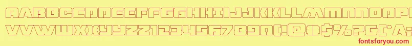 dronetrackerthinout Font – Red Fonts on Yellow Background