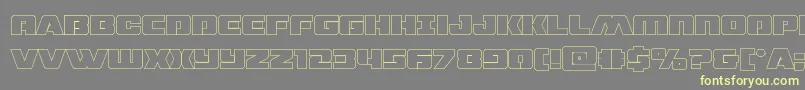 dronetrackerthinout Font – Yellow Fonts on Gray Background