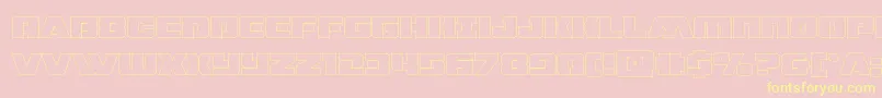dronetrackerthinout Font – Yellow Fonts on Pink Background