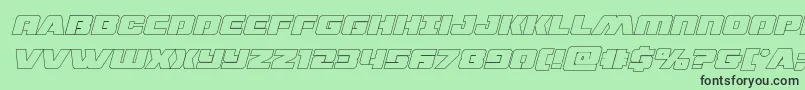 dronetrackerthinoutital Font – Black Fonts on Green Background