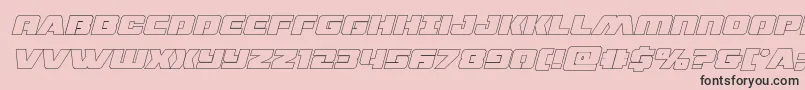 dronetrackerthinoutital-Schriftart – Schwarze Schriften auf rosa Hintergrund