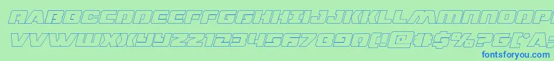 dronetrackerthinoutital Font – Blue Fonts on Green Background
