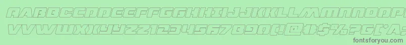 dronetrackerthinoutital Font – Gray Fonts on Green Background