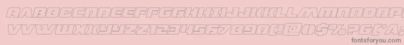 dronetrackerthinoutital-Schriftart – Graue Schriften auf rosa Hintergrund