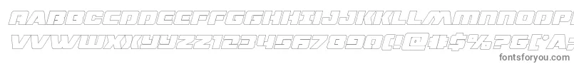 dronetrackerthinoutital Font – Gray Fonts on White Background