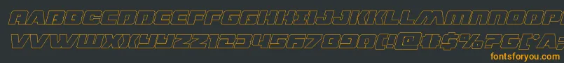 Шрифт dronetrackerthinoutital – оранжевые шрифты на чёрном фоне