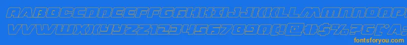 dronetrackerthinoutital Font – Orange Fonts on Blue Background