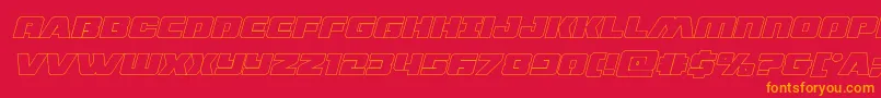 dronetrackerthinoutital Font – Orange Fonts on Red Background