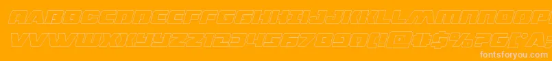 dronetrackerthinoutital-Schriftart – Rosa Schriften auf orangefarbenem Hintergrund