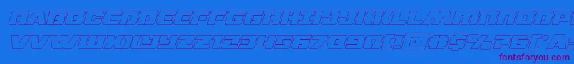 dronetrackerthinoutital Font – Purple Fonts on Blue Background