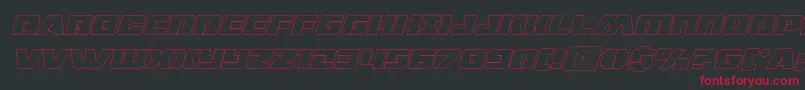 dronetrackerthinoutital Font – Red Fonts on Black Background
