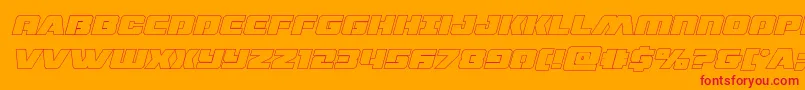 dronetrackerthinoutital Font – Red Fonts on Orange Background