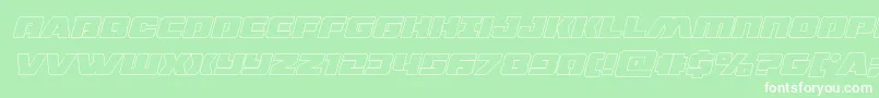 Fonte dronetrackerthinoutital – fontes brancas em um fundo verde