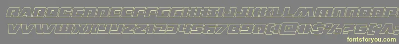 dronetrackerthinoutital Font – Yellow Fonts on Gray Background