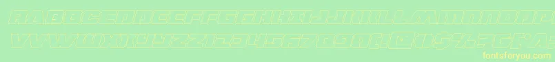 dronetrackerthinoutital Font – Yellow Fonts on Green Background