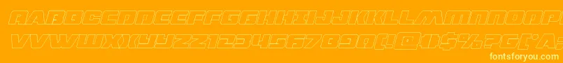 dronetrackerthinoutital Font – Yellow Fonts on Orange Background