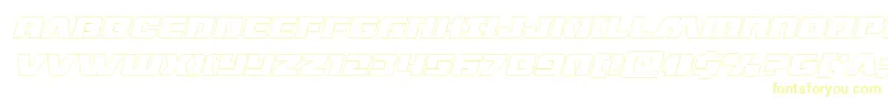 dronetrackerthinoutital-Schriftart – Gelbe Schriften