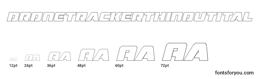 Размеры шрифта Dronetrackerthinoutital (125546)