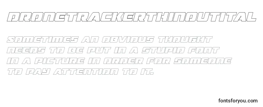 Review of the Dronetrackerthinoutital (125546) Font