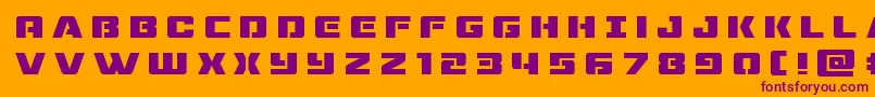 dronetrackertitle-Schriftart – Violette Schriften auf orangefarbenem Hintergrund