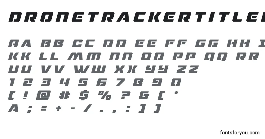 Schriftart Dronetrackertitleital (125548) – Alphabet, Zahlen, spezielle Symbole