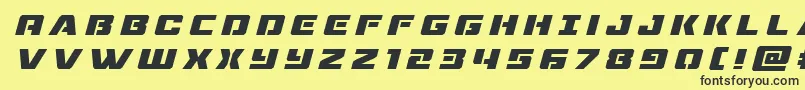 dronetrackertitleital Font – Black Fonts on Yellow Background