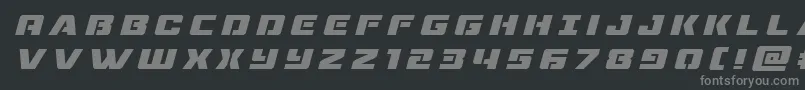 dronetrackertitleital Font – Gray Fonts on Black Background