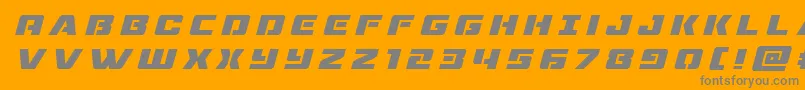 dronetrackertitleital-Schriftart – Graue Schriften auf orangefarbenem Hintergrund