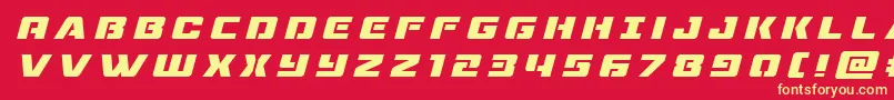 dronetrackertitleital Font – Yellow Fonts on Red Background