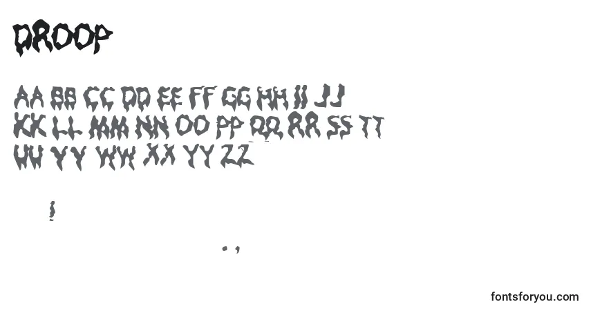 Schriftart DROOP    (125549) – Alphabet, Zahlen, spezielle Symbole