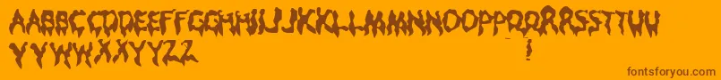 Fonte DROOP    – fontes marrons em um fundo laranja